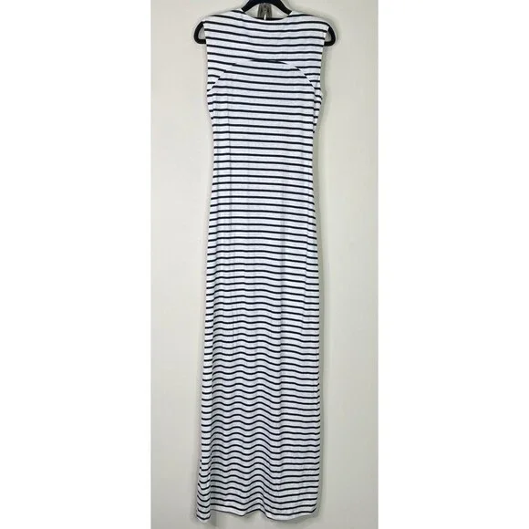 L'atiste Striped Crossover Cut Out Front Slit Maxi Dress Women's Size Large - Picture 2 of 8